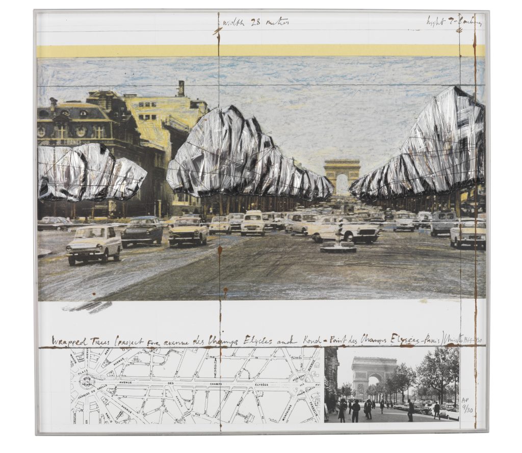 Christo - Projet pour l'avenue des champs élysées